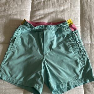 Boom Birddog lined swim shorts blue yellow pink 🩵💛🩷